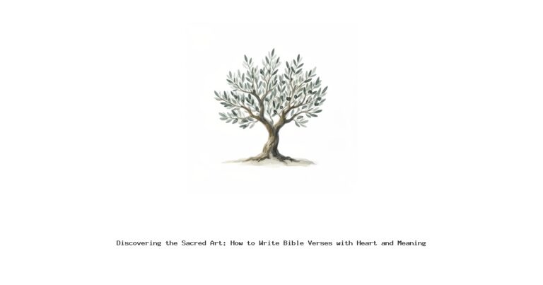 Discovering the Sacred Art: How to Write Bible Verses with Heart and Meaning