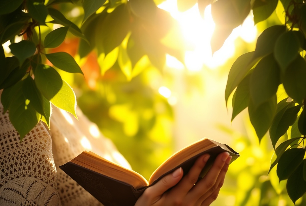 woman praying with bible